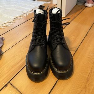Worn once black lace up platform doc martens